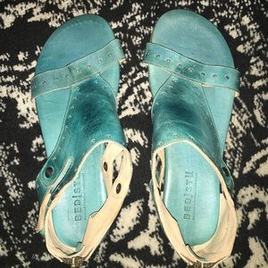 Teal turquoise Bed Stu sandals